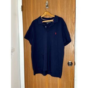 US Polo Assn Men's XXL Polo  Shirt Blue Short Sleeve‎ 100% Cotton Slim Fit